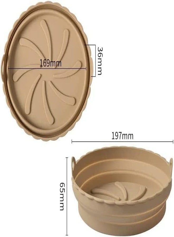 MY DEVELOPMENT Air Fryer Silicone Liner | Heat-Resistant Food-Safe Non-Stick Accessory for Air Fryer Basket | Reusable Silicone Insert - Set of 1, Brown - Image 5